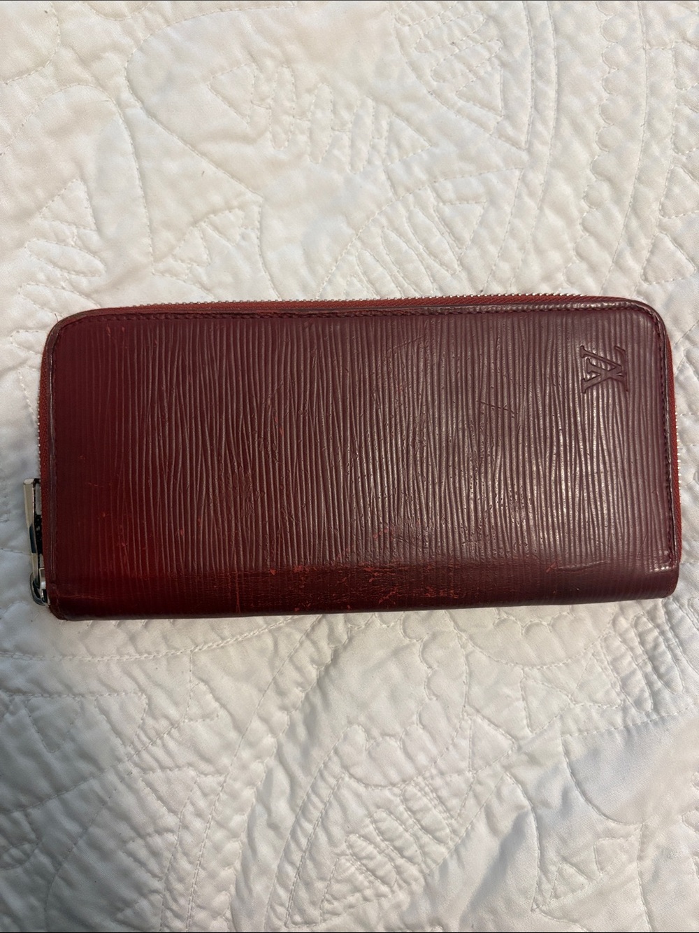 Louis Vuitton Epi Zip Wallet - Deep Wine Red